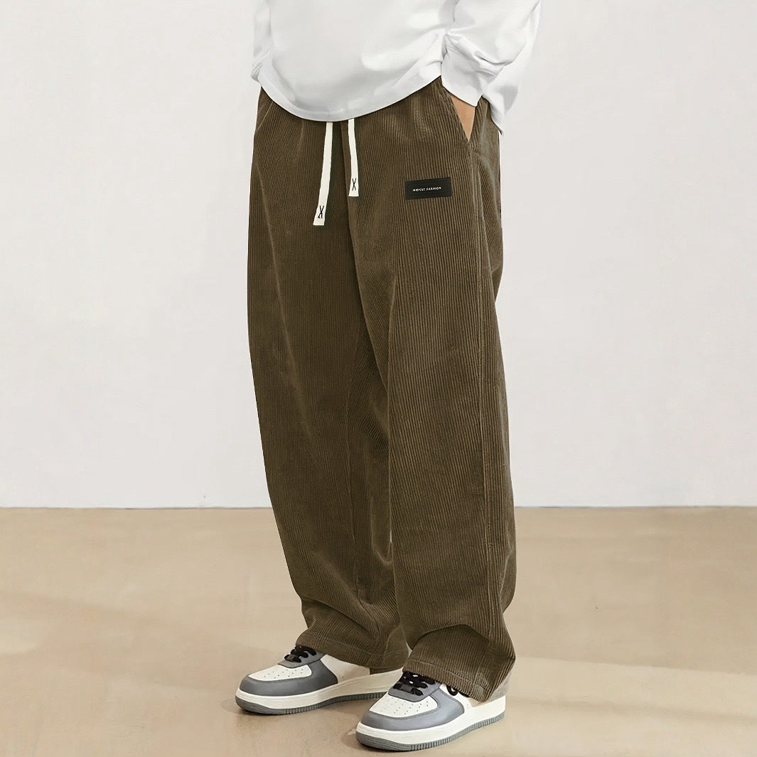 Men's Corduroy Straight-Leg Casual Trousers