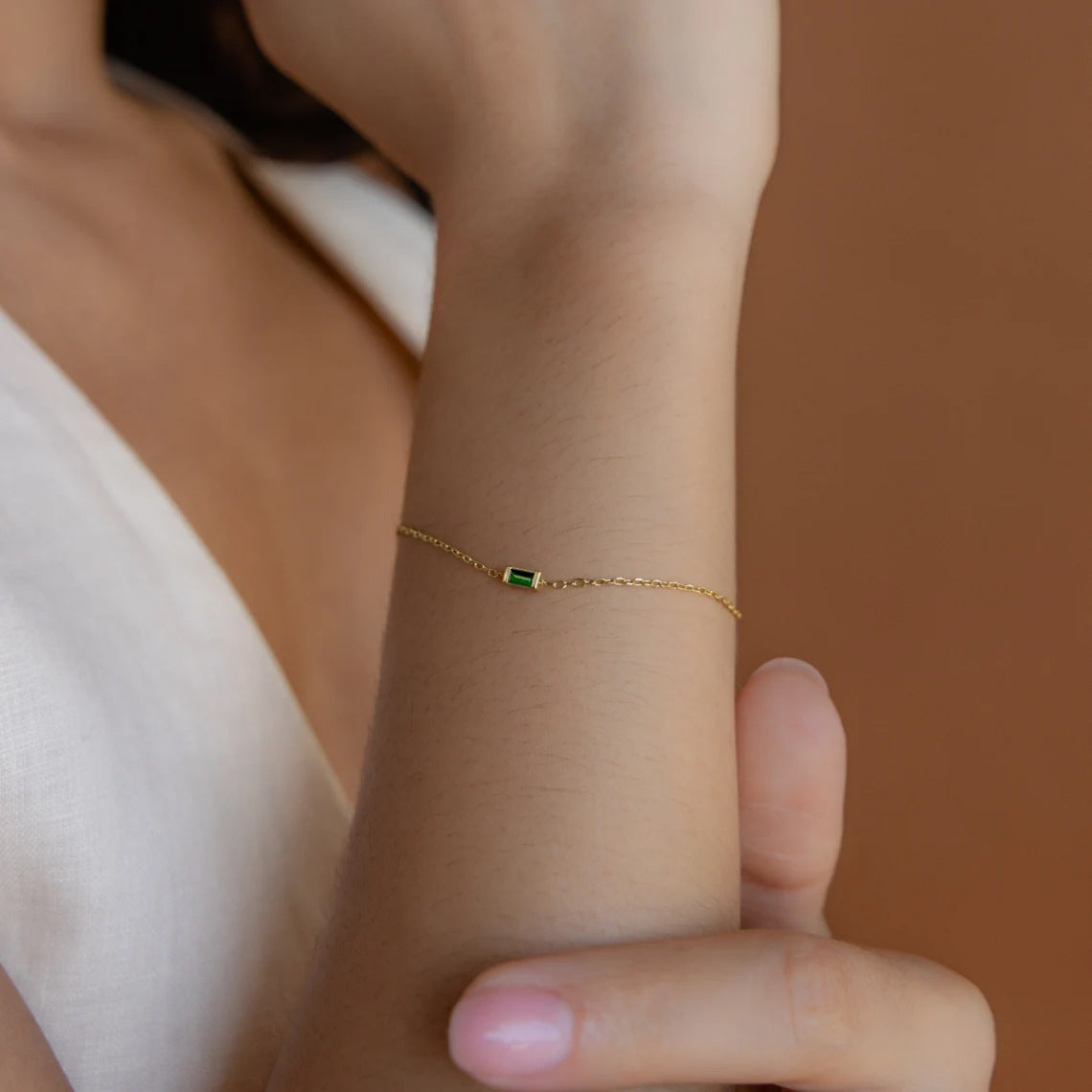 Geometric Zircon Titanium Steel Bracelet