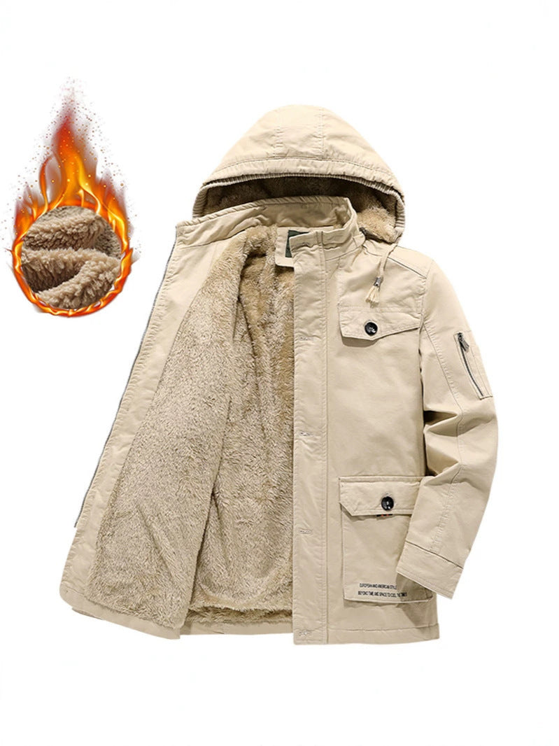 Men's Fleece-Lined Quilted Cotton Jacket