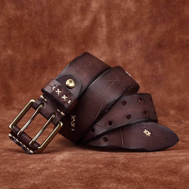 Vintage Genuine Leather Belt – Design 75
