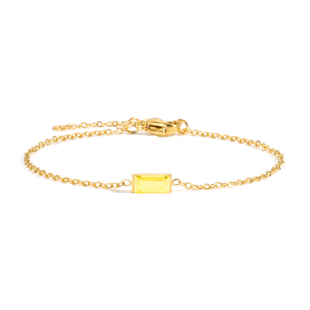 Geometric Zircon Titanium Steel Bracelet