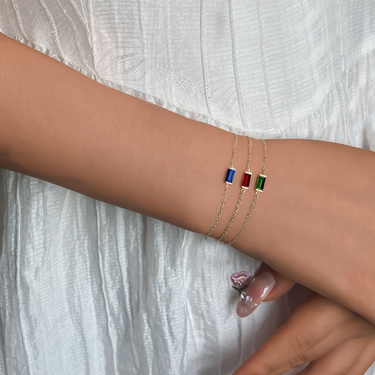 Geometric Zircon Titanium Steel Bracelet
