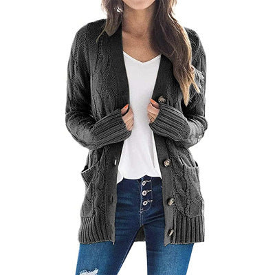 Women's Cable-Knit Button Cardigan