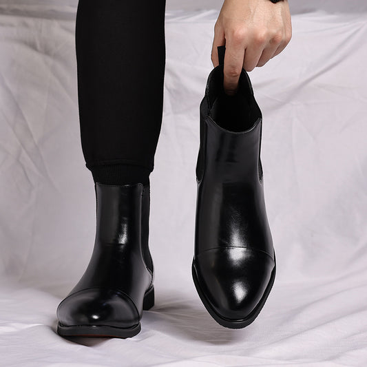 Men's Pointed-Toe PU Leather Chelsea Boots