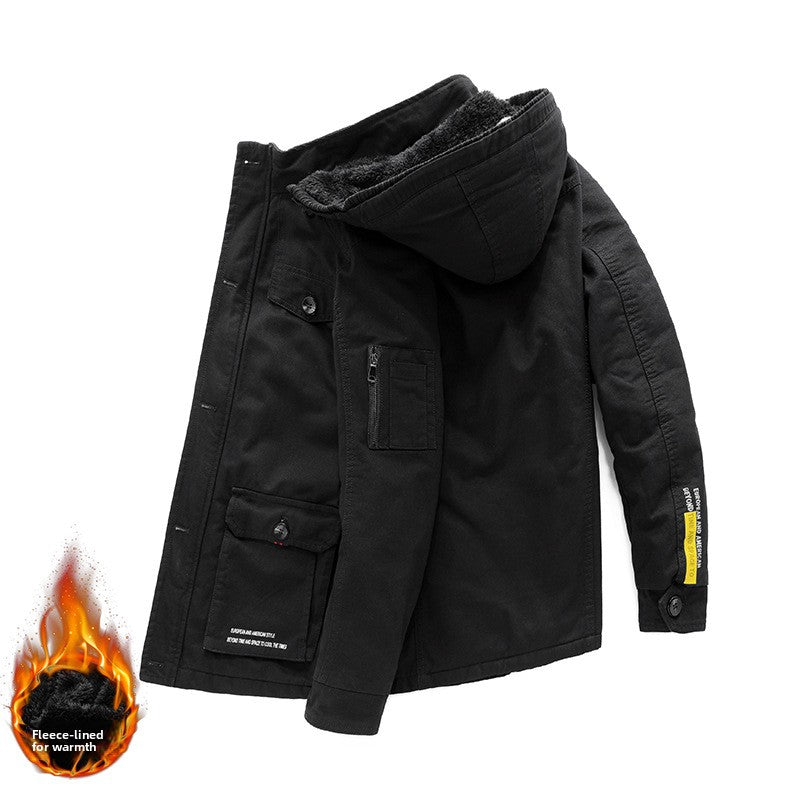 Men's Fleece-Lined Quilted Cotton Jacket