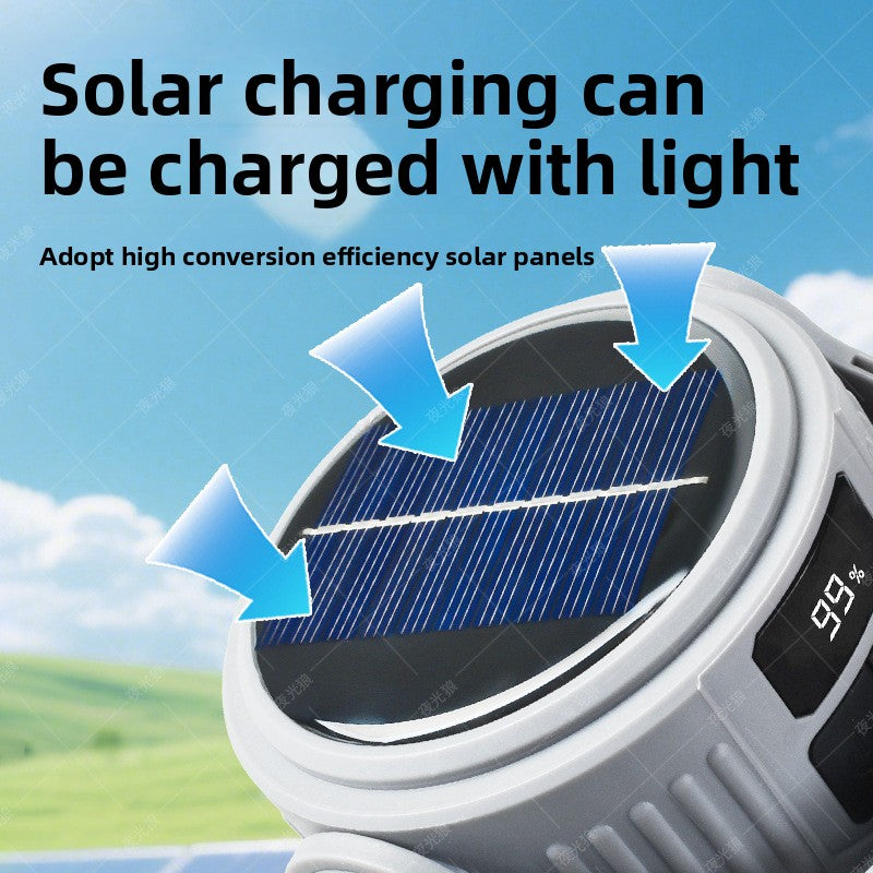 Solar Rechargeable Camping Light with LED Illumination