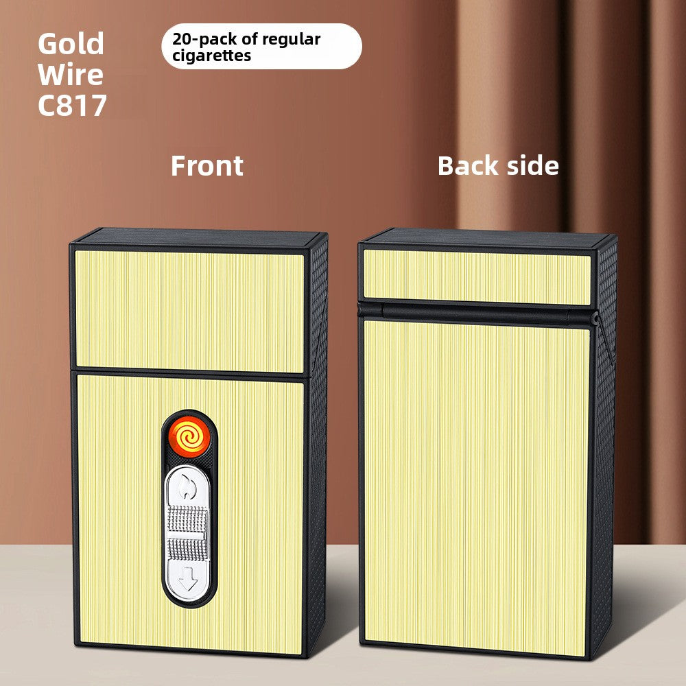 Rechargeable Windproof Lighter with Cigarette Case