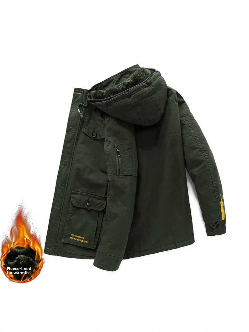 Men's Fleece-Lined Quilted Cotton Jacket