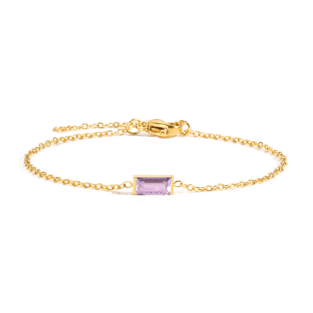 Geometric Zircon Titanium Steel Bracelet
