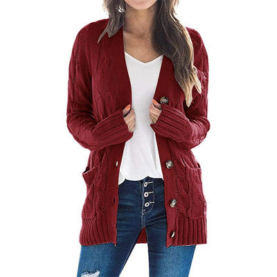 Women's Cable-Knit Button Cardigan