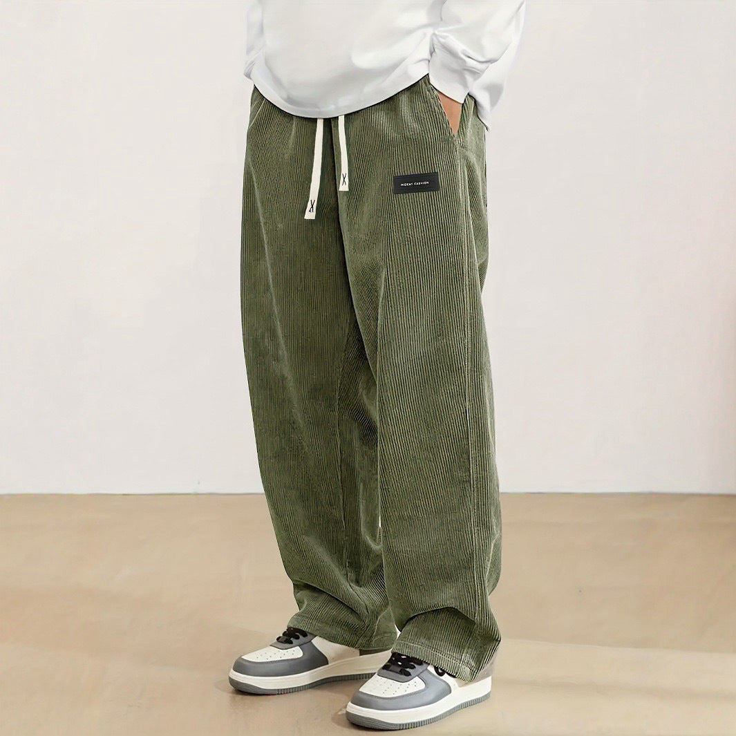 Men's Corduroy Straight-Leg Casual Trousers