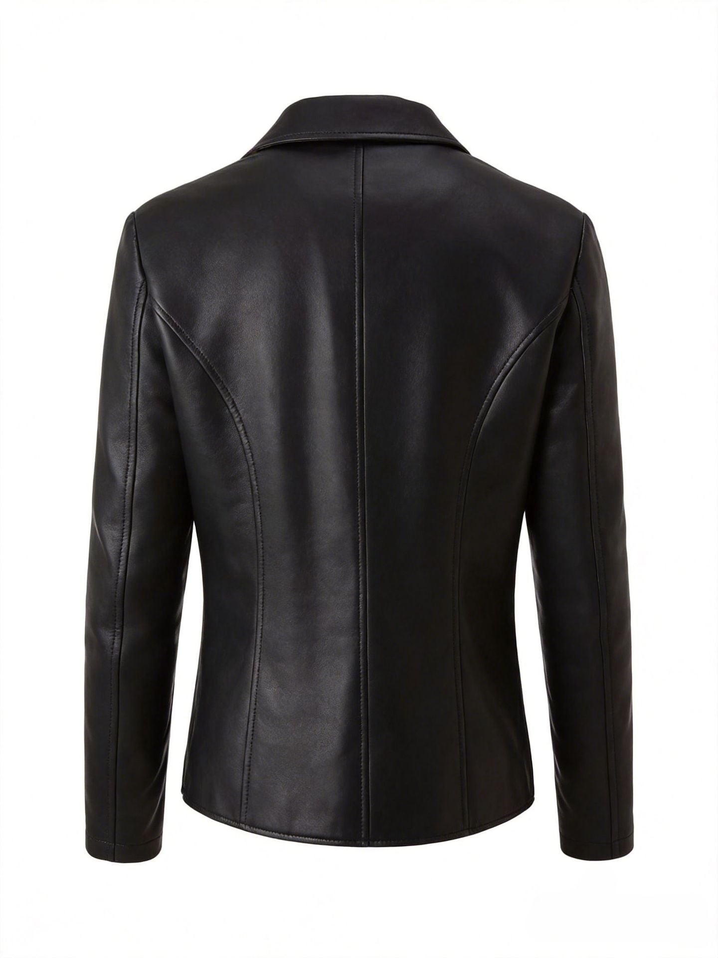 Womens Leather Lapel Jacket