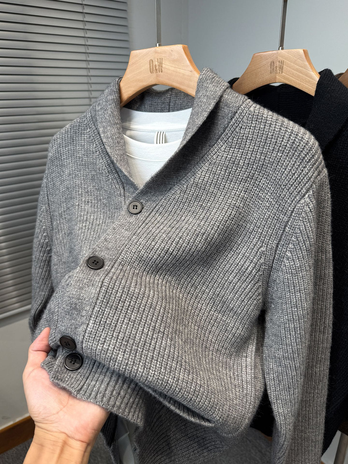 Men's Thick Baseball-Collar Cardigan Jacket