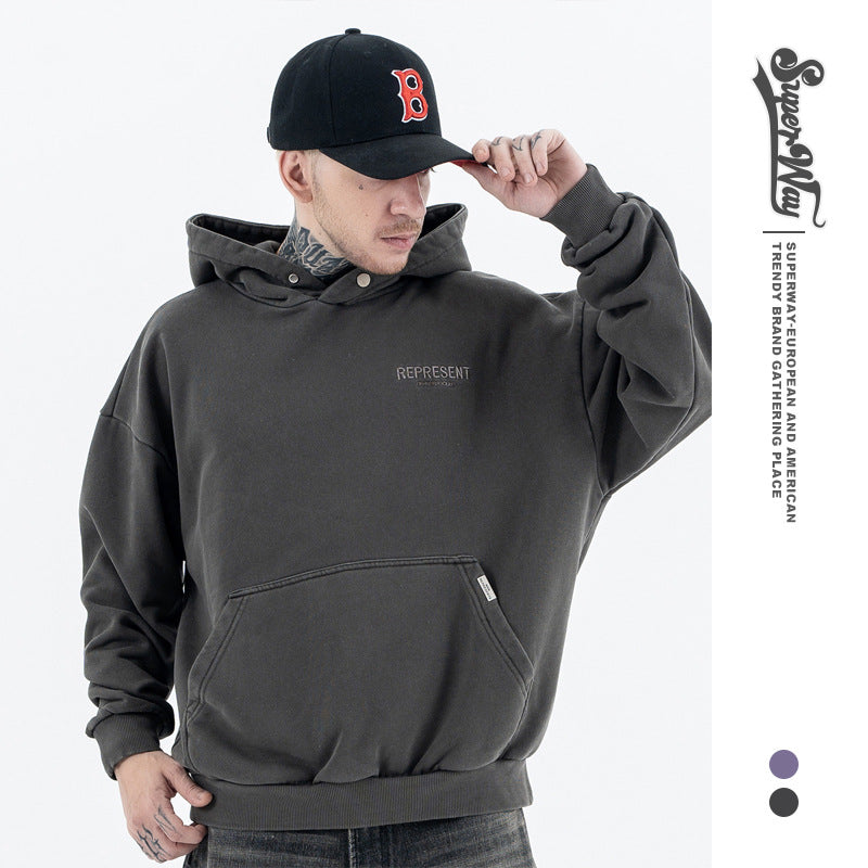 Embroidered Hooded Sweatshirt for Men