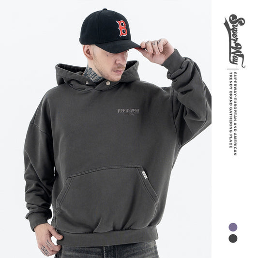 Embroidered Hooded Sweatshirt for Men