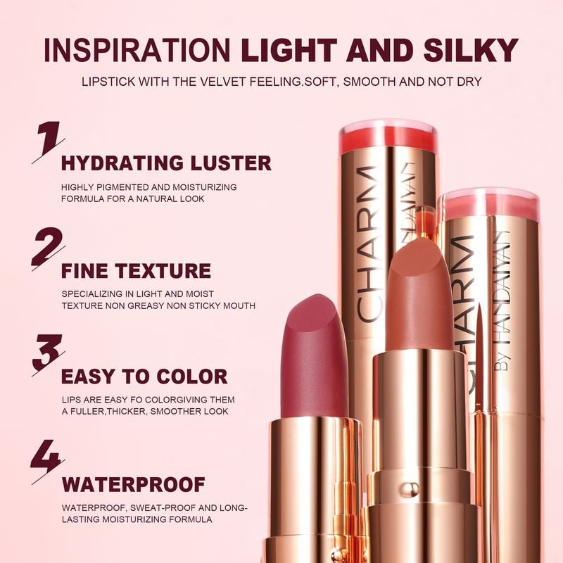Moisturizing Gold-Tube Lipstick – 8 Shades