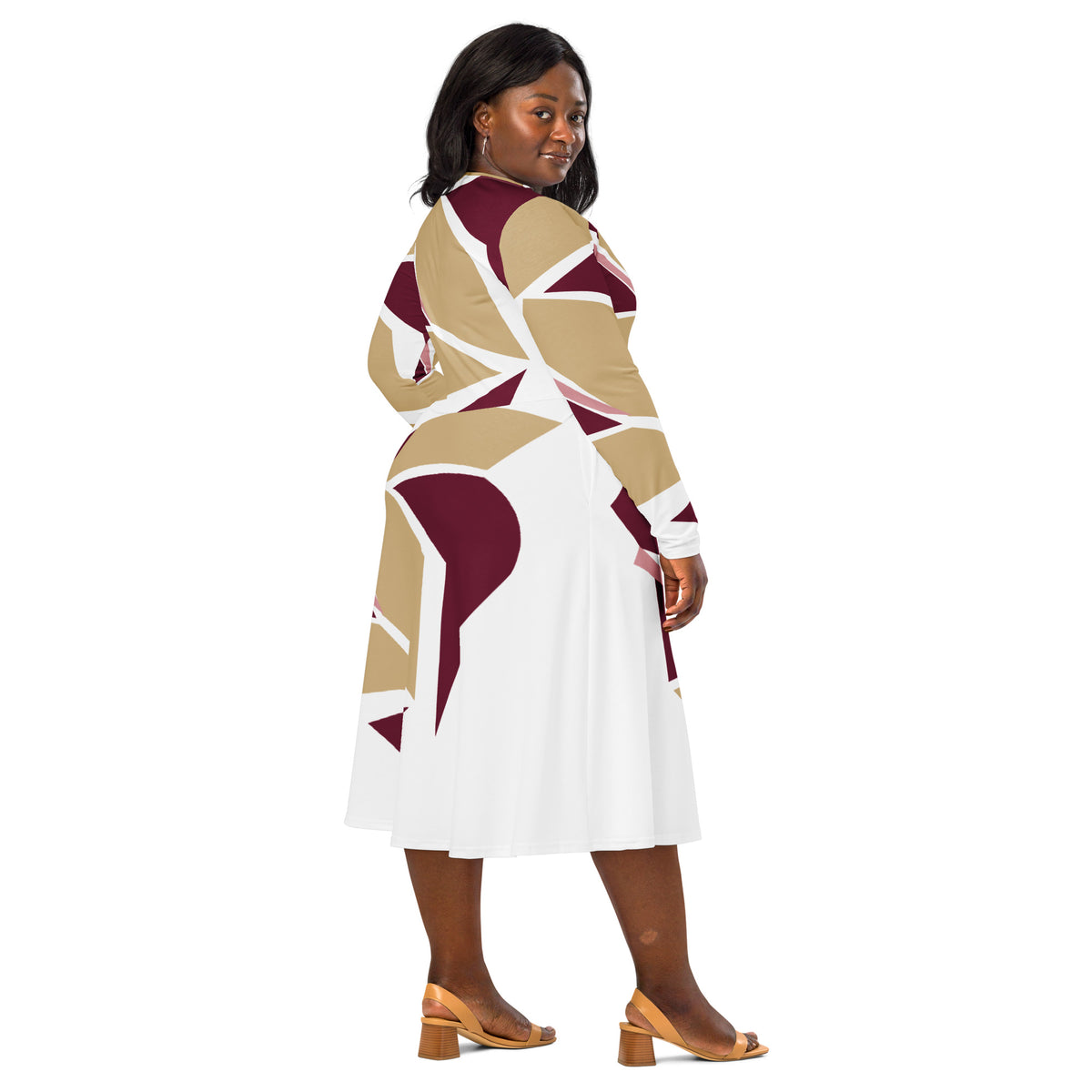 Long Sleeve Midi Dress – Design 25 – angle 3