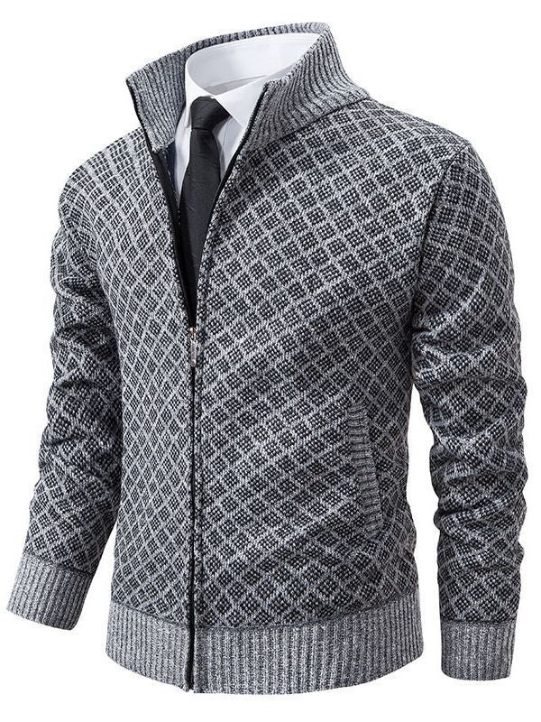 Men's Fleece-Lined Hooded Cardigan Sweater