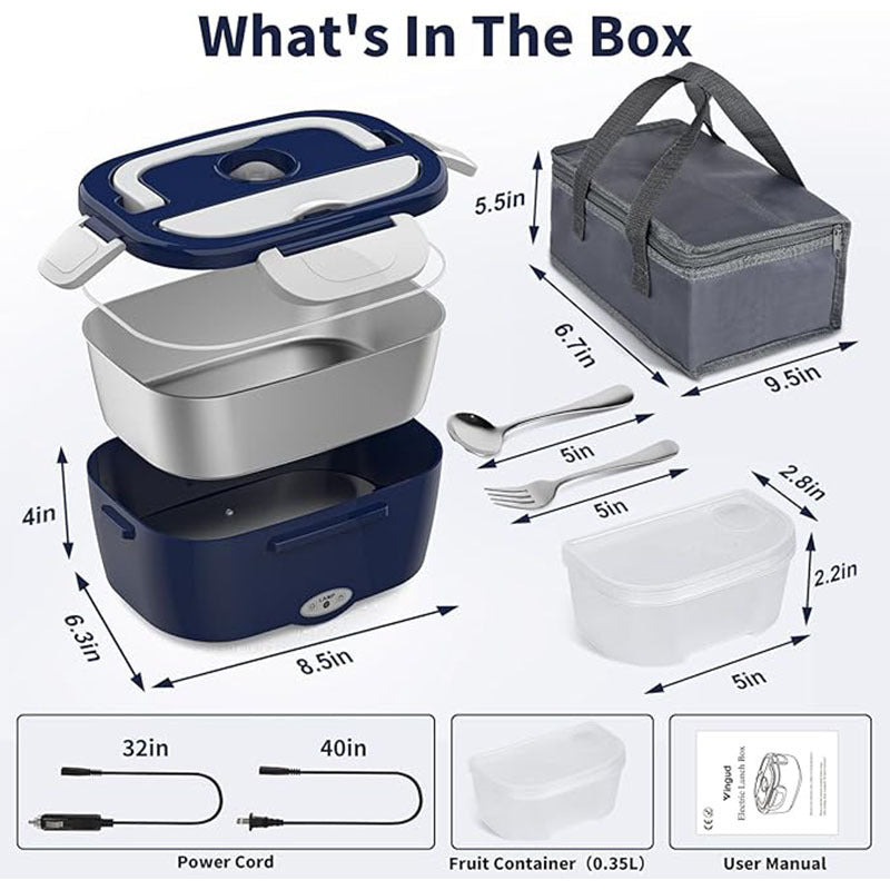Car Portable Heating Lunch Box with Removable Stainless Steel Container