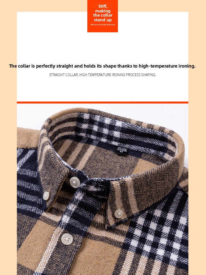 Men's Plaid Cotton Slim-Fit Shirt