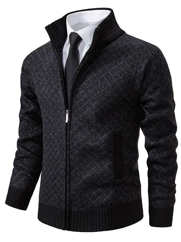 Men's Fleece-Lined Hooded Cardigan Sweater