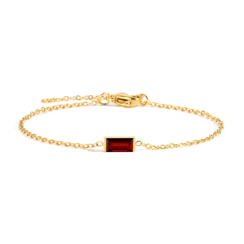 Geometric Zircon Titanium Steel Bracelet