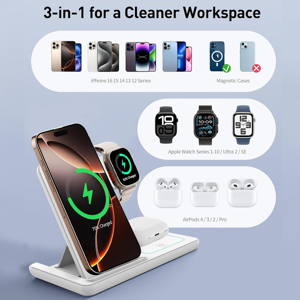 3-in-1 Foldable Wireless Charging Stand
