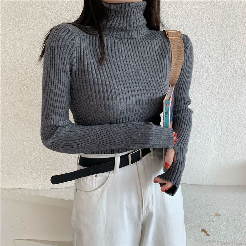 Womens High-Neck Knit Sweater
