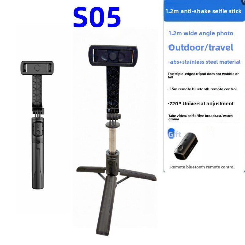 Adjustable Bluetooth Selfie Stick with Tripod and Fill Light