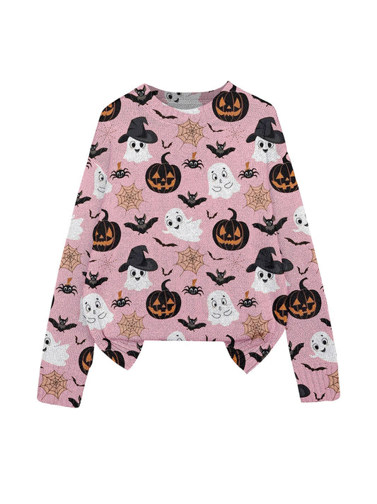 Halloween 3D-Print Crew-Neck Sweater