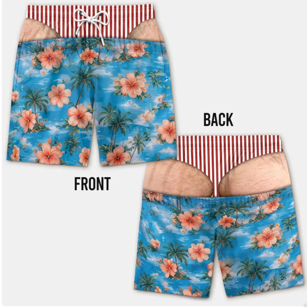 Funny Patriotic Men Swim Trunks Quick Dry Beach Shorts