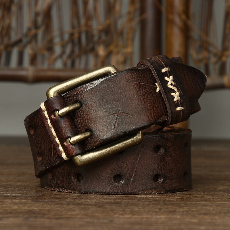 Vintage Genuine Leather Belt – Design 75