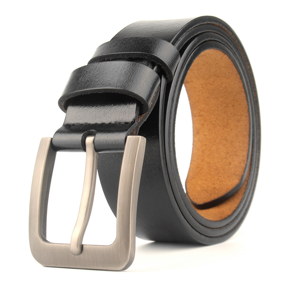 Men's Genuine Leather Belt with Alloy Buckle