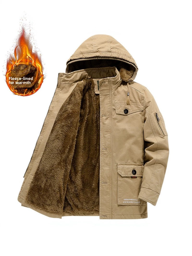 Men's Fleece-Lined Quilted Cotton Jacket