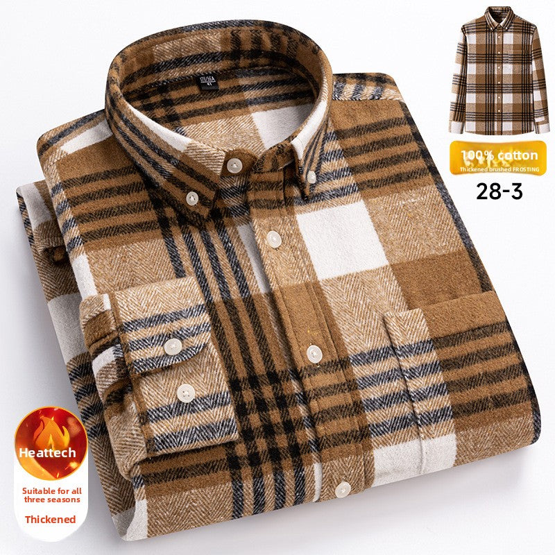 Men's Plaid Cotton Slim-Fit Shirt
