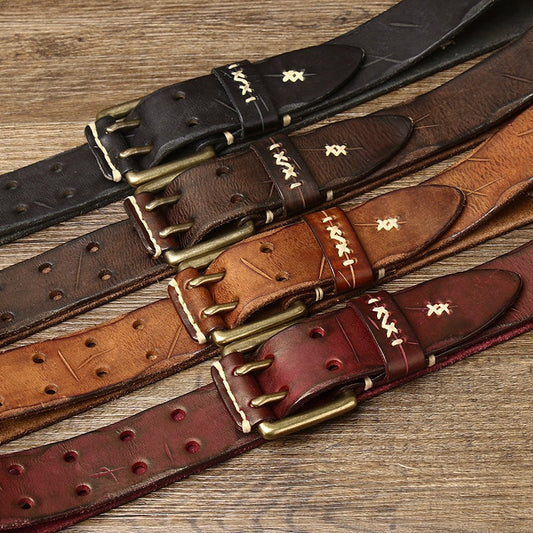 Vintage Genuine Leather Belt – Design 75