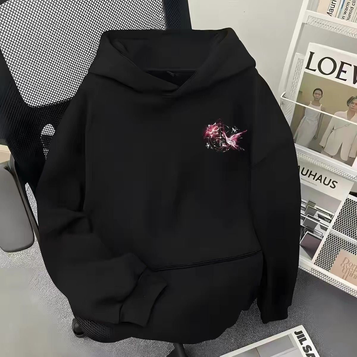 Kids Butterfly Print Hooded Sweatshirt