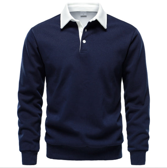 Men's Long-Sleeve Cotton Polo Shirt