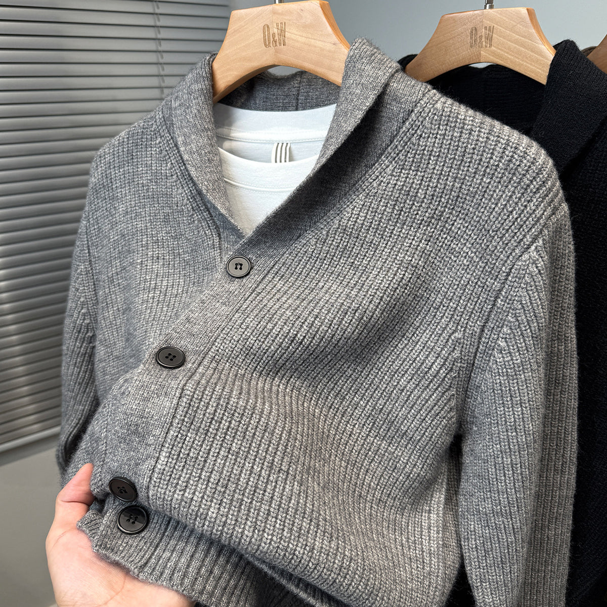 Men's Thick Baseball-Collar Cardigan Jacket