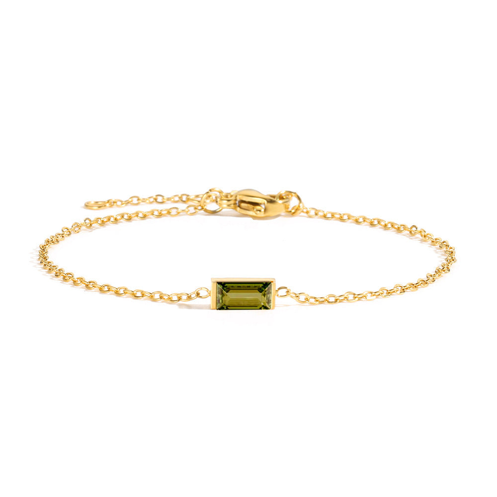 Geometric Zircon Titanium Steel Bracelet