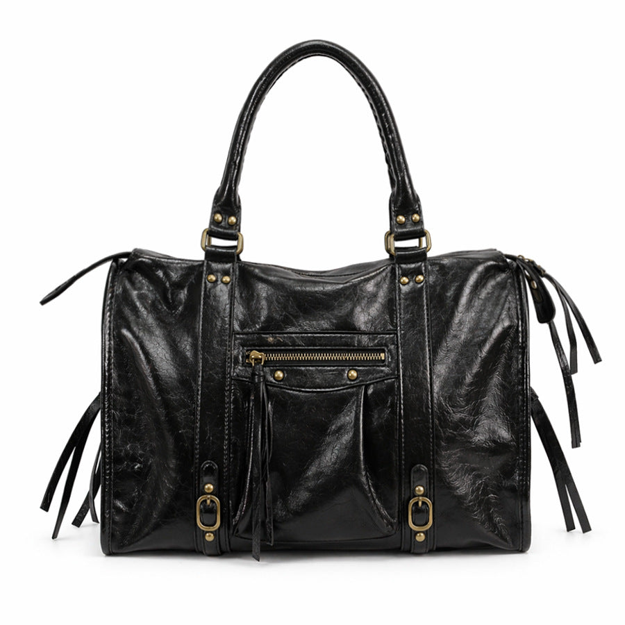 Retro Motorcycle Style Large Capacity Tote Bag