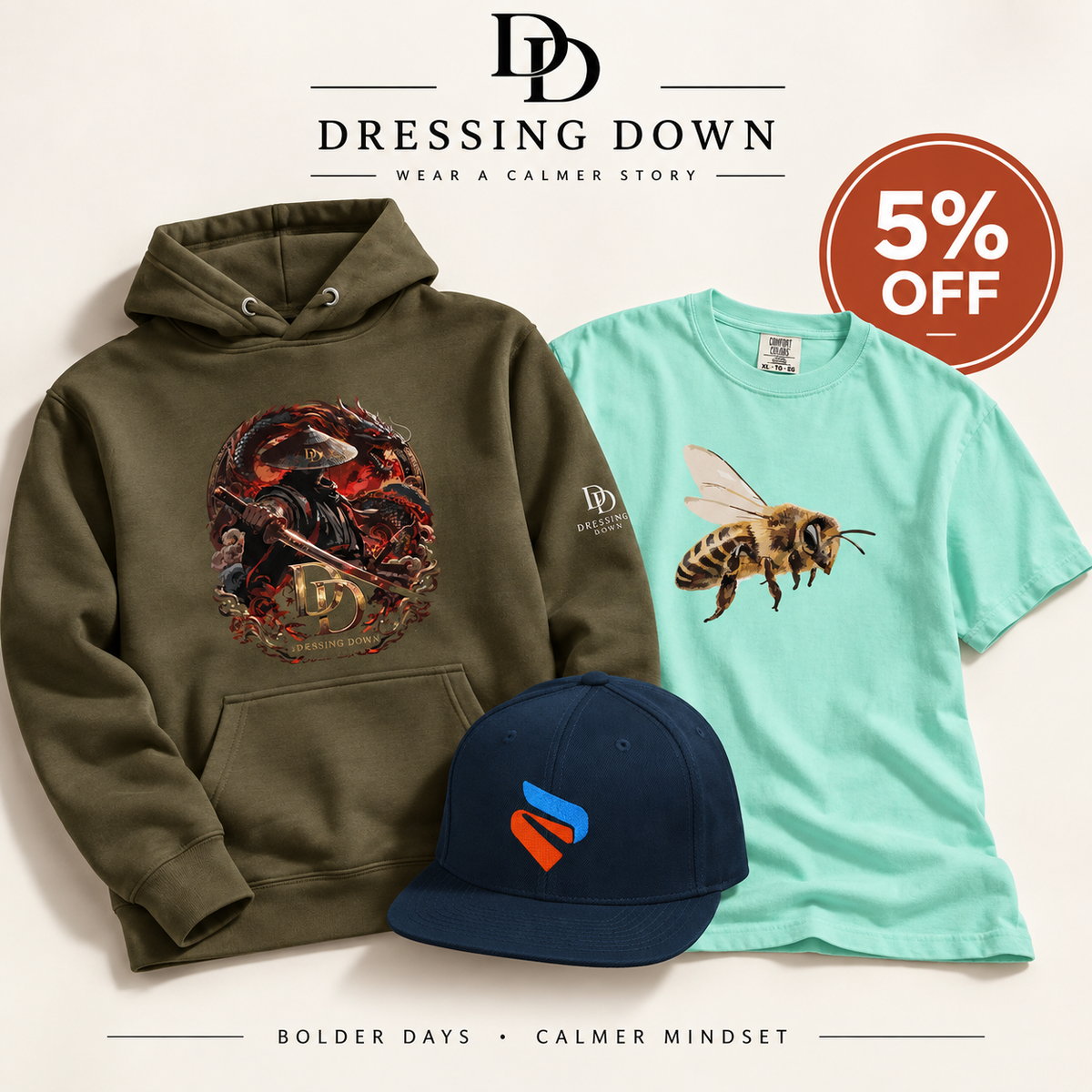 Dressing Down Unisex Streetwear Trio Bundle – 5% Off promotional cover
