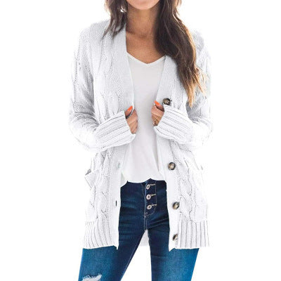 Women's Cable-Knit Button Cardigan