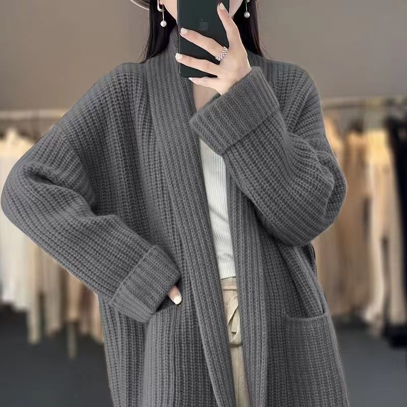 Korean-Style Loose Knit Cardigan