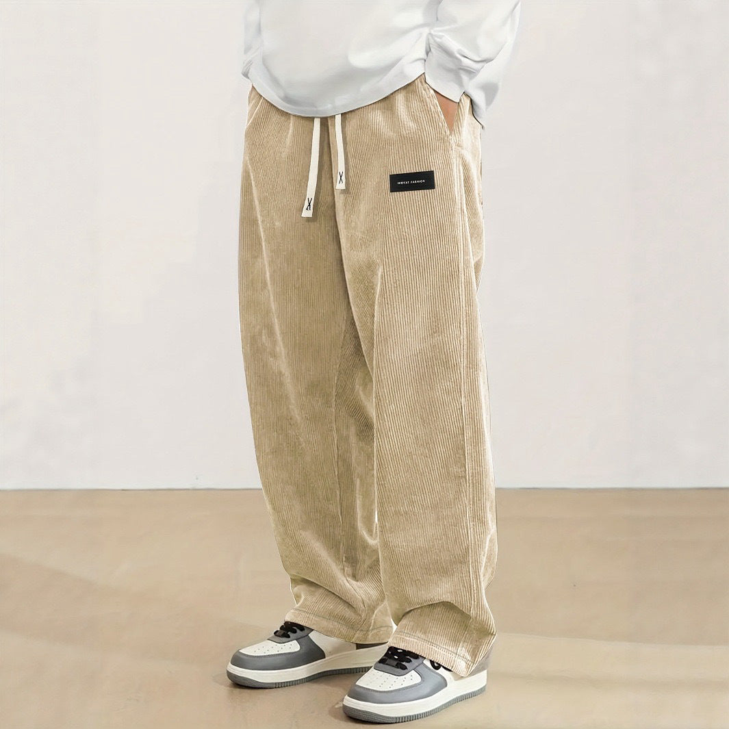 Men's Corduroy Straight-Leg Casual Trousers