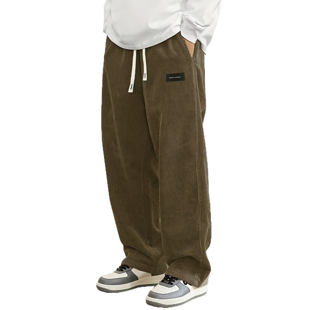 Men's Corduroy Straight-Leg Casual Trousers