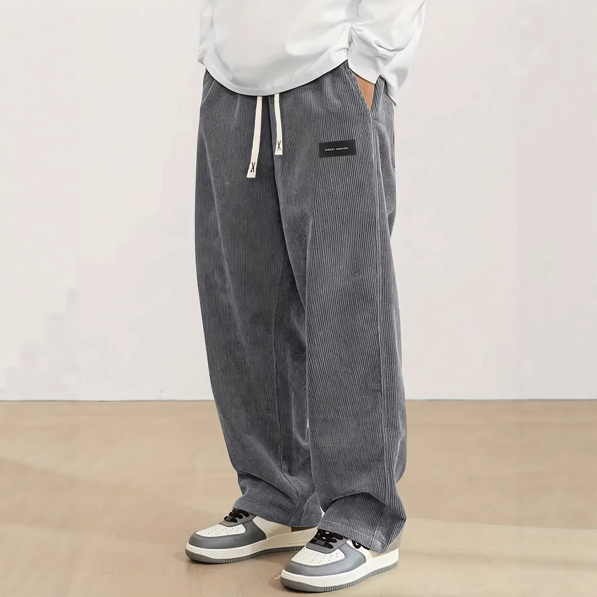Men's Corduroy Straight-Leg Casual Trousers