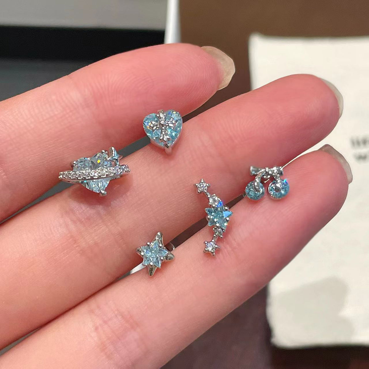 Zircon Titanium Steel Earrings