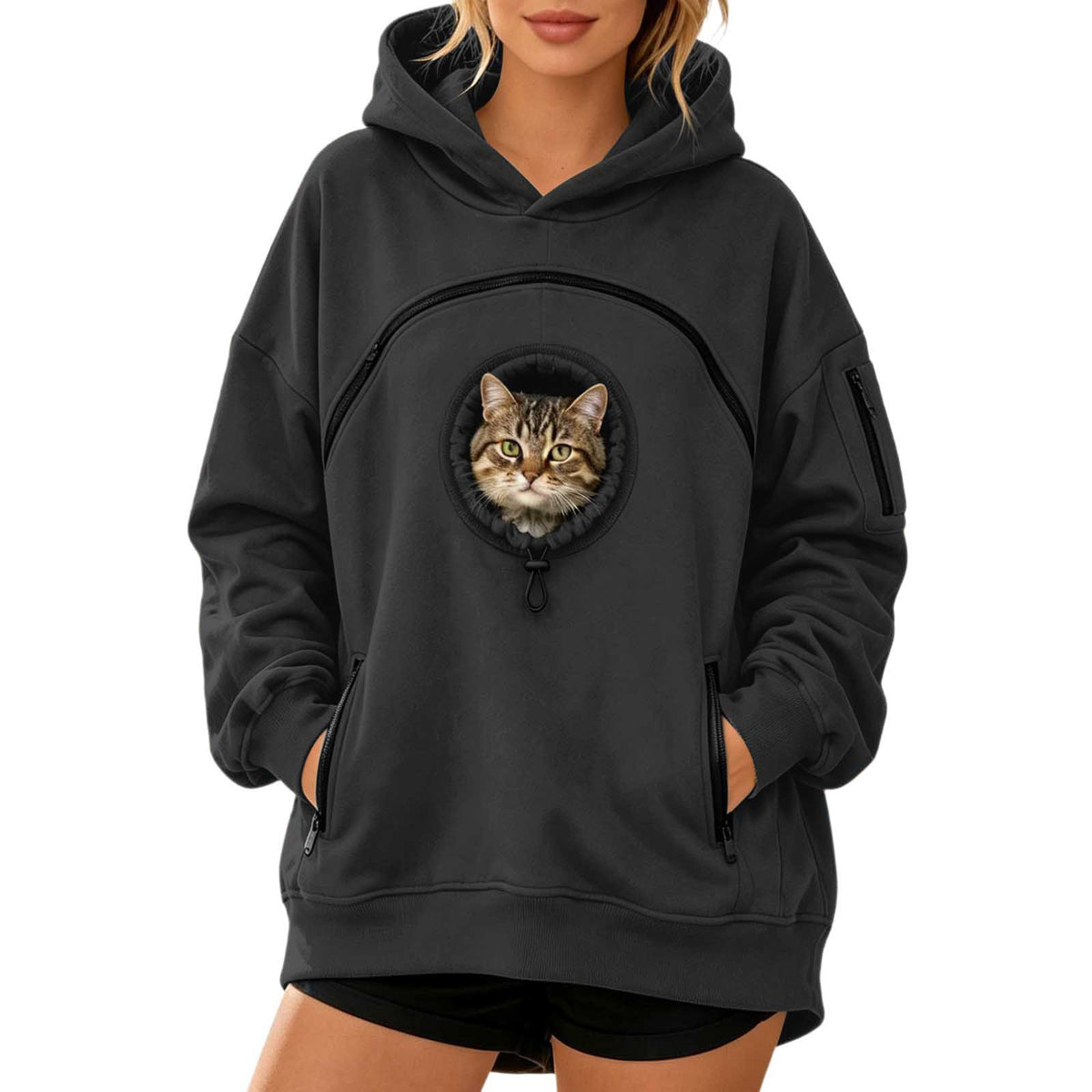 Women's Fleece Hoodie with Pet Pocket