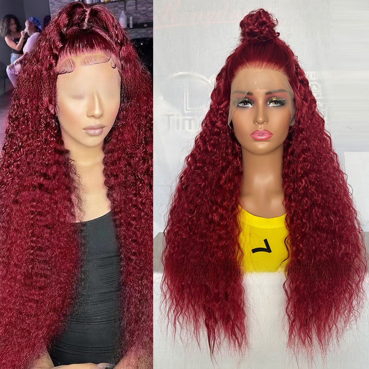 Long, curly lace front wig